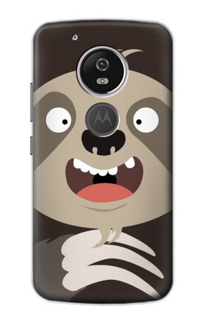 W3855 Sloth Face Cartoon Hard Case and Leather Flip Case For Motorola Moto G6 Play, Moto G6 Forge, Moto E5