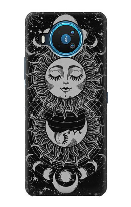 W3854 Mystical Sun Face Crescent Moon Hard Case and Leather Flip Case For Nokia 8.3 5G