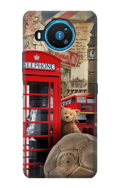 W3856 Vintage London British Hard Case and Leather Flip Case For Nokia 8.3 5G