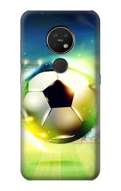 W3844 Glowing Football Soccer Ball Hard Case and Leather Flip Case For Nokia 7.2