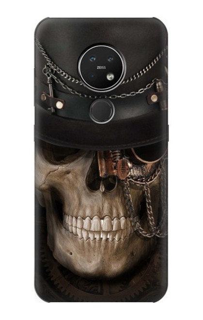 W3852 Steampunk Skull Hard Case and Leather Flip Case For Nokia 7.2