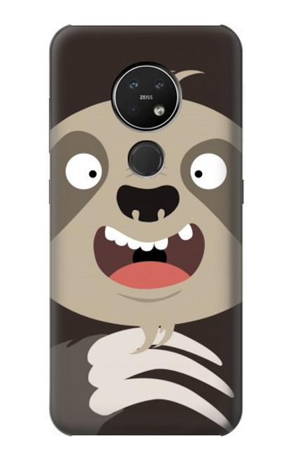 W3855 Sloth Face Cartoon Hard Case and Leather Flip Case For Nokia 7.2
