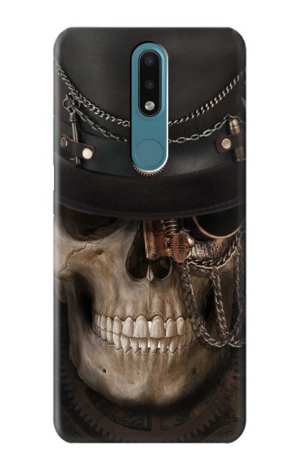 W3852 Steampunk Skull Hard Case and Leather Flip Case For Nokia 2.4