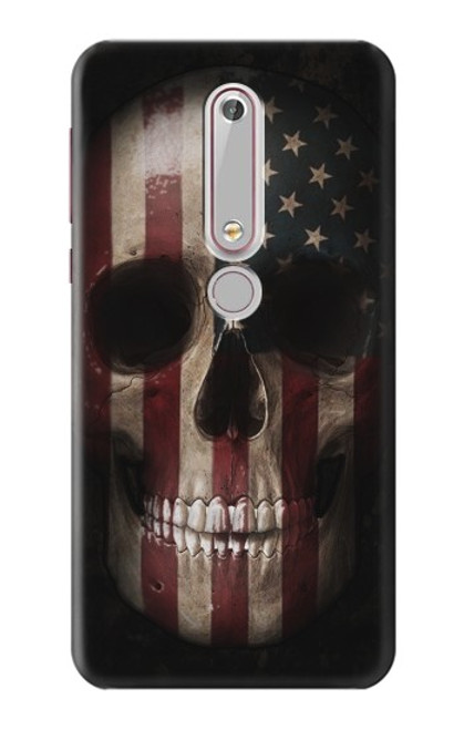 W3850 American Flag Skull Hard Case and Leather Flip Case For Nokia 6.1, Nokia 6 2018