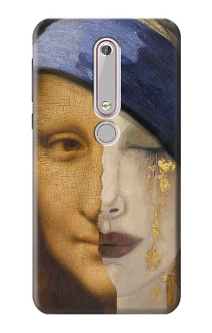W3853 Mona Lisa Gustav Klimt Vermeer Hard Case and Leather Flip Case For Nokia 6.1, Nokia 6 2018