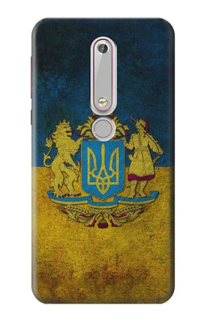 W3858 Ukraine Vintage Flag Hard Case and Leather Flip Case For Nokia 6.1, Nokia 6 2018