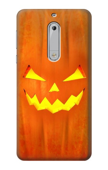 W3828 Pumpkin Halloween Hard Case and Leather Flip Case For Nokia 5