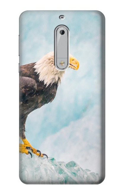 W3843 Bald Eagle On Ice Hard Case and Leather Flip Case For Nokia 5