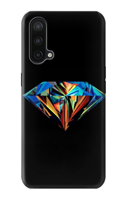 W3842 Abstract Colorful Diamond Hard Case and Leather Flip Case For OnePlus Nord CE 5G