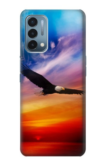 W3841 Bald Eagle Flying Colorful Sky Hard Case and Leather Flip Case For OnePlus Nord N200 5G