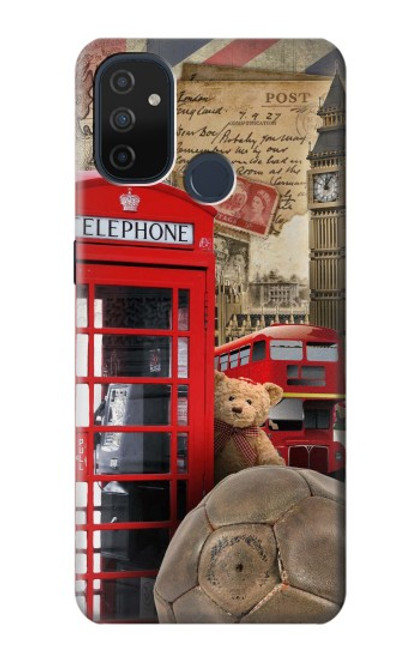 W3856 Vintage London British Hard Case and Leather Flip Case For OnePlus Nord N100