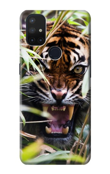 W3838 Barking Bengal Tiger Hard Case and Leather Flip Case For OnePlus Nord N10 5G