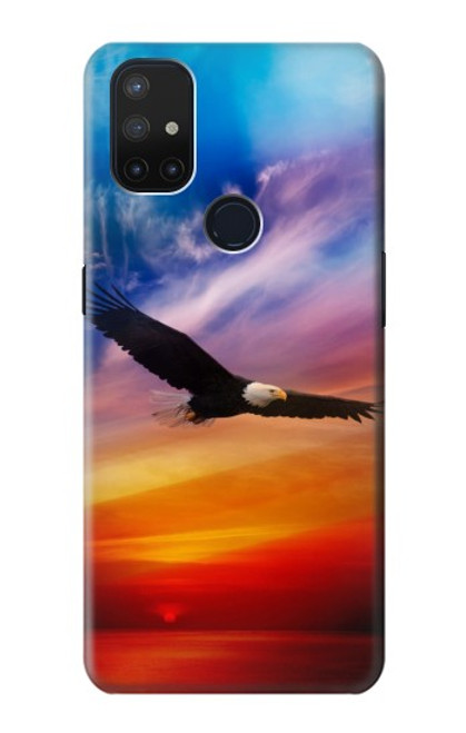 W3841 Bald Eagle Flying Colorful Sky Hard Case and Leather Flip Case For OnePlus Nord N10 5G