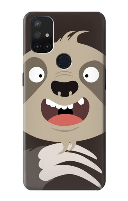 W3855 Sloth Face Cartoon Hard Case and Leather Flip Case For OnePlus Nord N10 5G