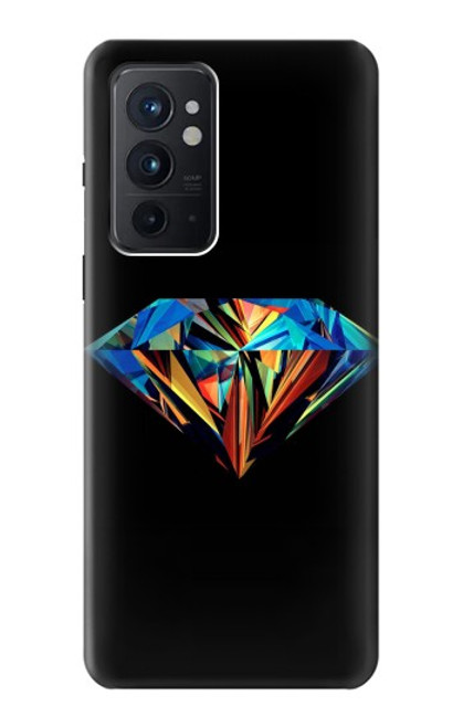 W3842 Abstract Colorful Diamond Hard Case and Leather Flip Case For OnePlus 9RT 5G