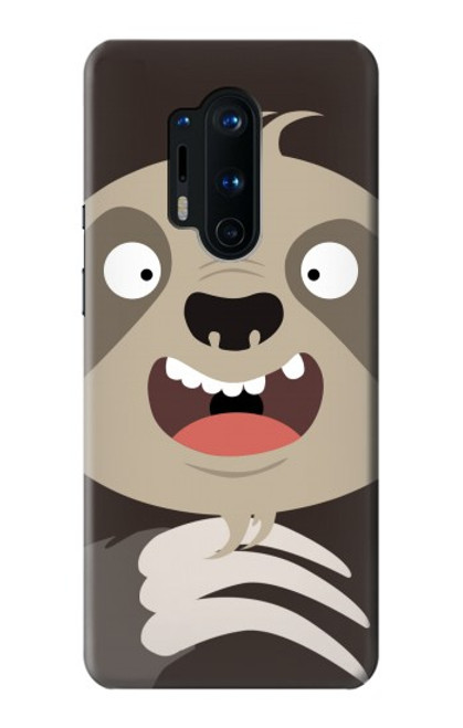 W3855 Sloth Face Cartoon Hard Case and Leather Flip Case For OnePlus 8 Pro