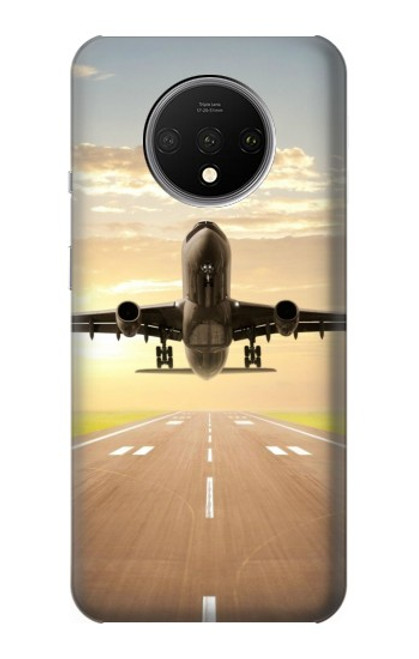 W3837 Airplane Take off Sunrise Hard Case and Leather Flip Case For OnePlus 7T