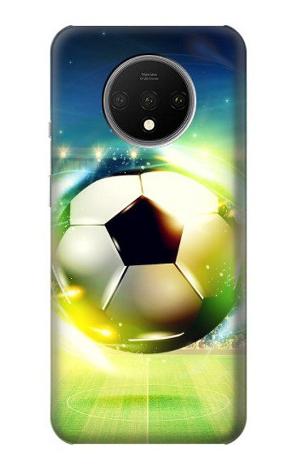 W3844 Glowing Football Soccer Ball Hard Case and Leather Flip Case For OnePlus 7T