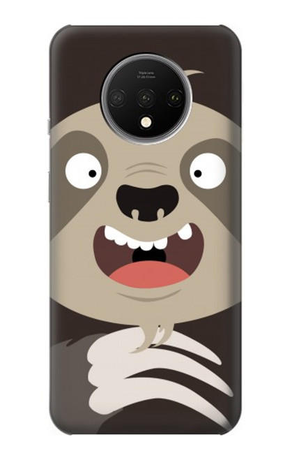 W3855 Sloth Face Cartoon Hard Case and Leather Flip Case For OnePlus 7T