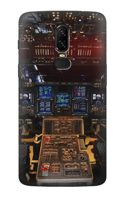 W3836 Airplane Cockpit Hard Case and Leather Flip Case For OnePlus 6