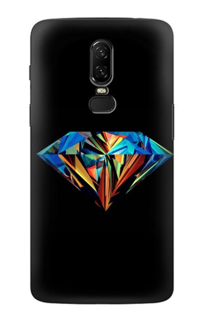 W3842 Abstract Colorful Diamond Hard Case and Leather Flip Case For OnePlus 6