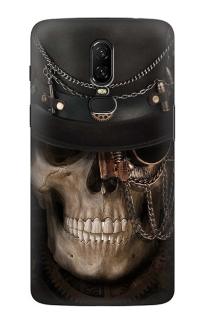 W3852 Steampunk Skull Hard Case and Leather Flip Case For OnePlus 6