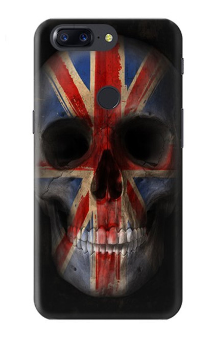 W3848 United Kingdom Flag Skull Hard Case and Leather Flip Case For OnePlus 5T