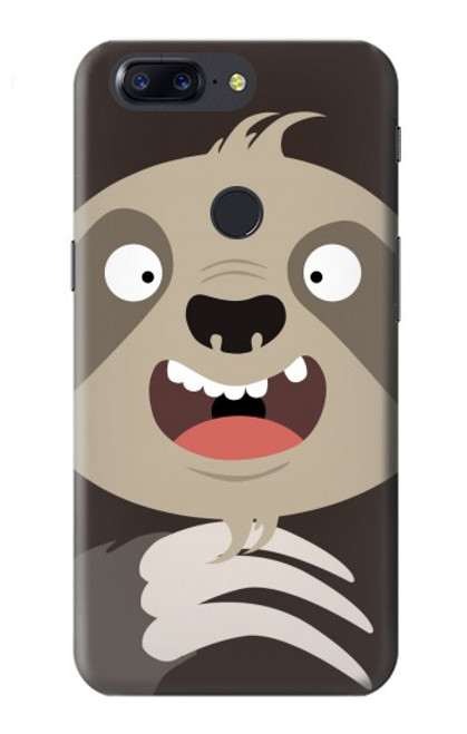 W3855 Sloth Face Cartoon Hard Case and Leather Flip Case For OnePlus 5T