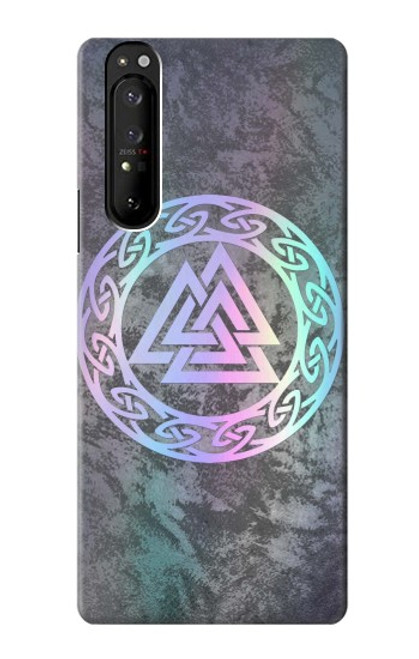 W3833 Valknut Odin Wotans Knot Hrungnir Heart Hard Case and Leather Flip Case For Sony Xperia 1 III