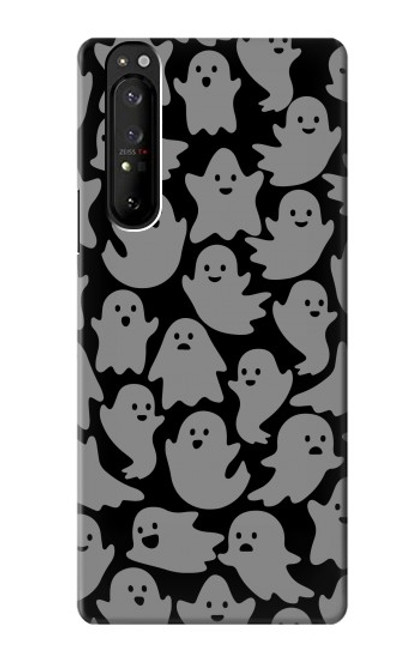 W3835 Cute Ghost Pattern Hard Case and Leather Flip Case For Sony Xperia 1 III