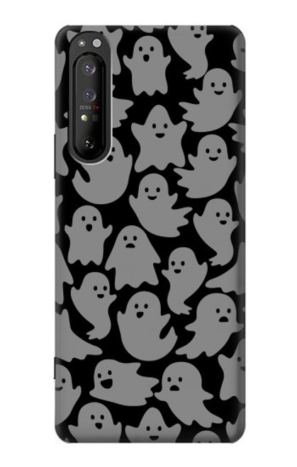 W3835 Cute Ghost Pattern Hard Case and Leather Flip Case For Sony Xperia 1 II