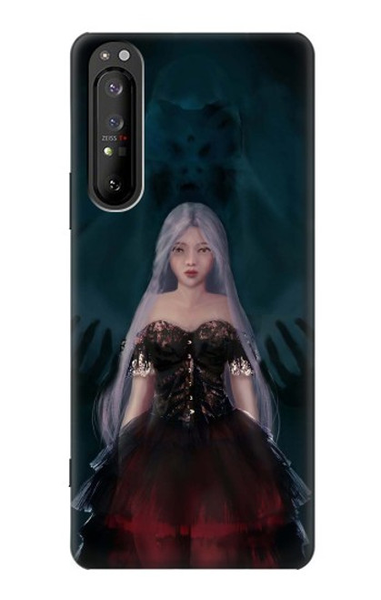 W3847 Lilith Devil Bride Gothic Girl Skull Grim Reaper Hard Case and Leather Flip Case For Sony Xperia 1 II