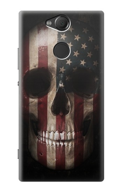 W3850 American Flag Skull Hard Case and Leather Flip Case For Sony Xperia XA2