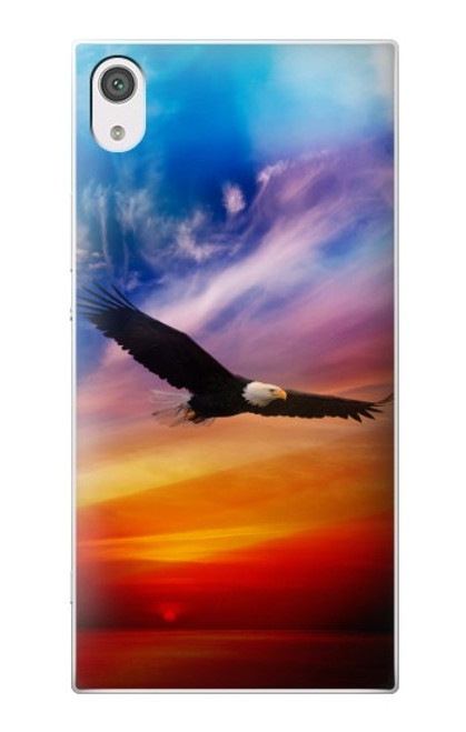 W3841 Bald Eagle Flying Colorful Sky Hard Case and Leather Flip Case For Sony Xperia XA1