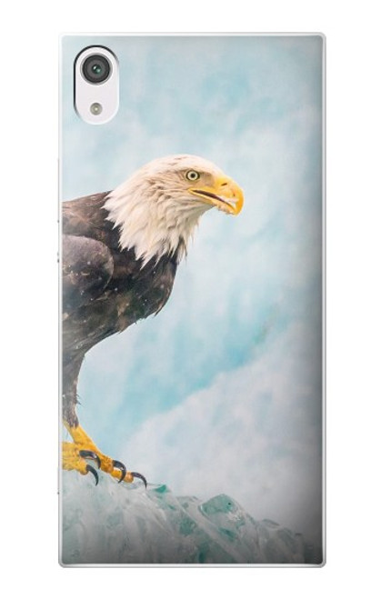 W3843 Bald Eagle On Ice Hard Case and Leather Flip Case For Sony Xperia XA1