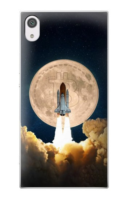 W3859 Bitcoin to the Moon Hard Case and Leather Flip Case For Sony Xperia XA1