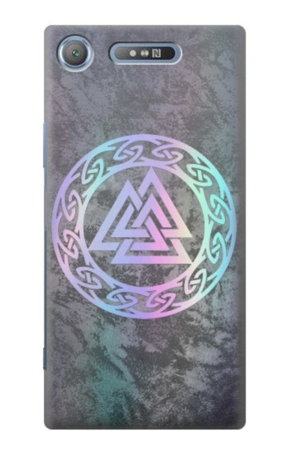 W3833 Valknut Odin Wotans Knot Hrungnir Heart Hard Case and Leather Flip Case For Sony Xperia XZ1