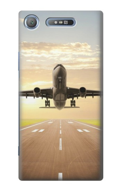 W3837 Airplane Take off Sunrise Hard Case and Leather Flip Case For Sony Xperia XZ1