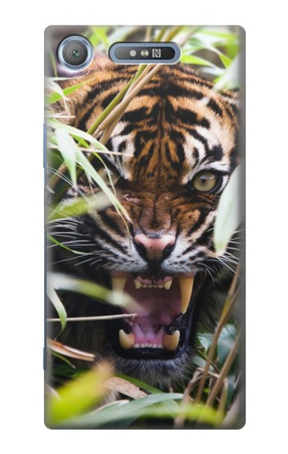 W3838 Barking Bengal Tiger Hard Case and Leather Flip Case For Sony Xperia XZ1