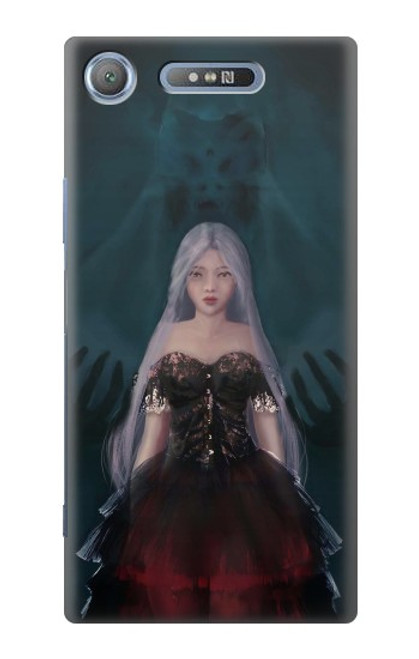 W3847 Lilith Devil Bride Gothic Girl Skull Grim Reaper Hard Case and Leather Flip Case For Sony Xperia XZ1
