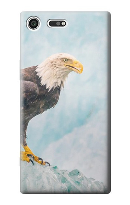 W3843 Bald Eagle On Ice Hard Case and Leather Flip Case For Sony Xperia XZ Premium