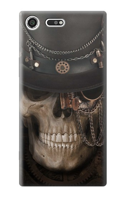 W3852 Steampunk Skull Hard Case and Leather Flip Case For Sony Xperia XZ Premium