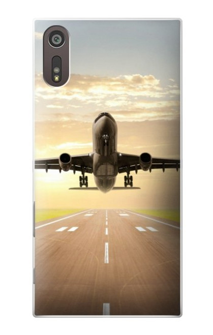 W3837 Airplane Take off Sunrise Hard Case and Leather Flip Case For Sony Xperia XZ