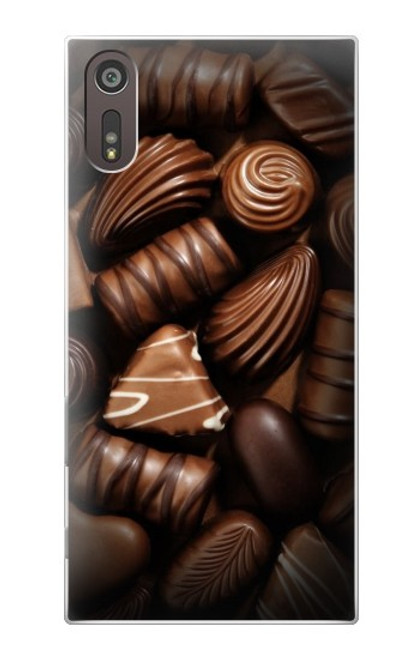 W3840 Dark Chocolate Milk Chocolate Lovers Hard Case and Leather Flip Case For Sony Xperia XZ