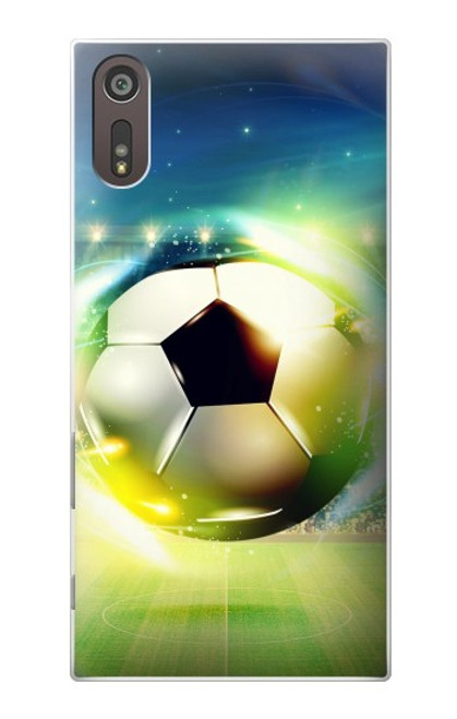 W3844 Glowing Football Soccer Ball Hard Case and Leather Flip Case For Sony Xperia XZ