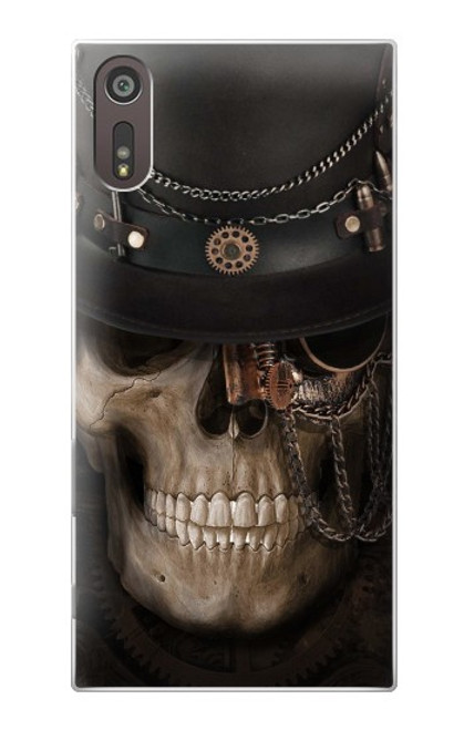 W3852 Steampunk Skull Hard Case and Leather Flip Case For Sony Xperia XZ