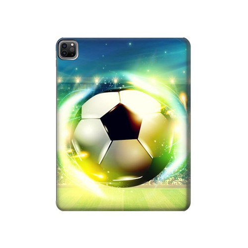 W3844 Glowing Football Soccer Ball Tablet Hard Case For iPad Pro 12.9 (2022,2021,2020,2018, 3rd, 4th, 5th, 6th)