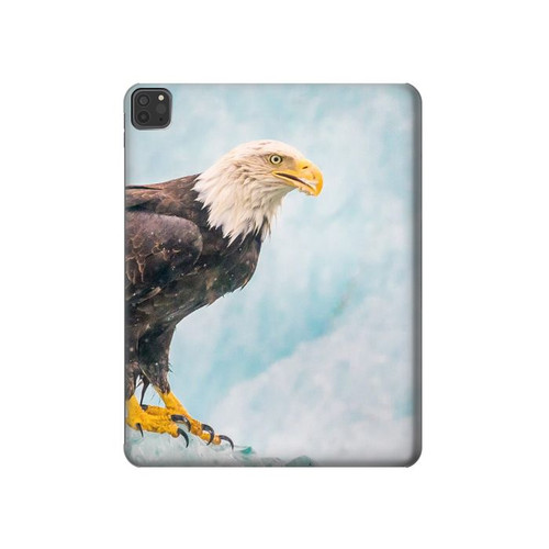 W3843 Bald Eagle On Ice Tablet Hard Case For iPad Pro 11 (2021,2020,2018, 3rd, 2nd, 1st)