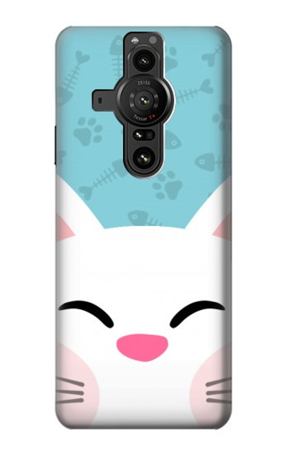 W3542 Cute Cat Cartoon Hard Case and Leather Flip Case For Sony Xperia Pro-I