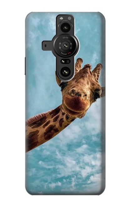 W3680 Cute Smile Giraffe Hard Case and Leather Flip Case For Sony Xperia Pro-I